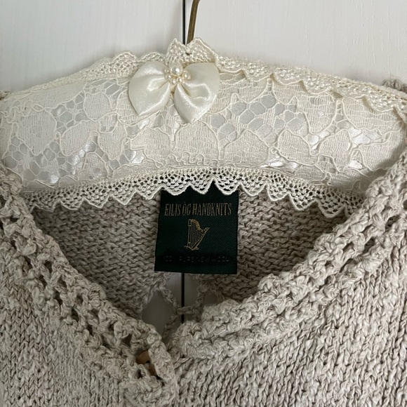 Glorious Eilis Og Hand knit Irish Aran Sweater 100% Ore New Wool - Picture 3 of 13